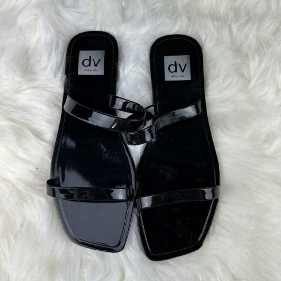 Dolce Vita Sunshine Flat Sandals in Black - Picture 2 of 4